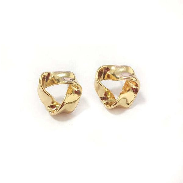 

geometric triangle twisted ring stud earrings dymfe042 fashion gift national style women diy jewelry earring, Golden;silver