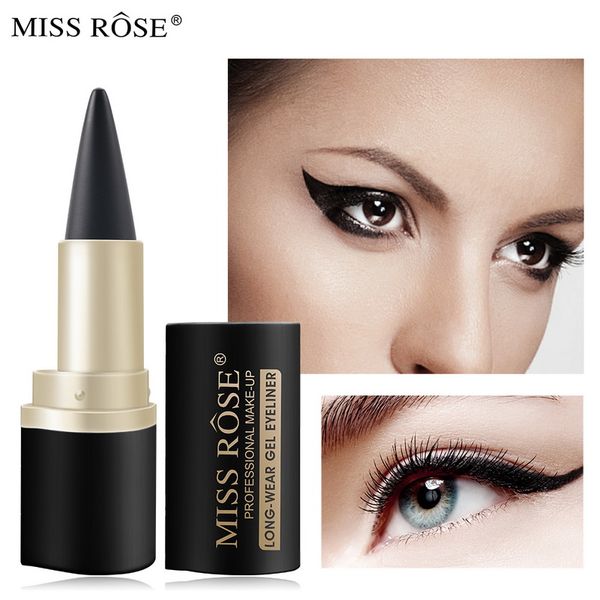 Wasserdichter Gel-Eyeliner, matt, langlebig, leicht zu tragen, nicht verschmierend, weich, Miss Rose Makeup, fester Eyeliner für Frauen