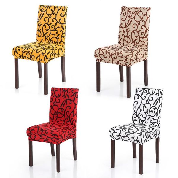 

chair covers stretch removable washable short dining cover soft milk silk spandex printing slipcover for room el