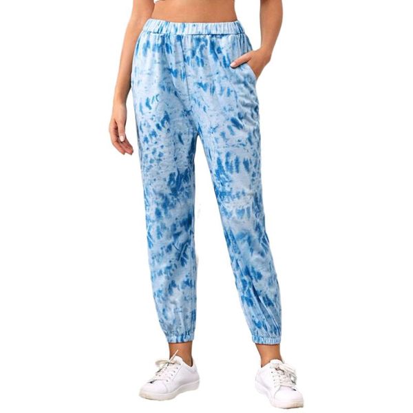 

women's jogger pants fashion pocket high-waist trousers dye printed casual loose slimming wear bottoms & capris, Black;white