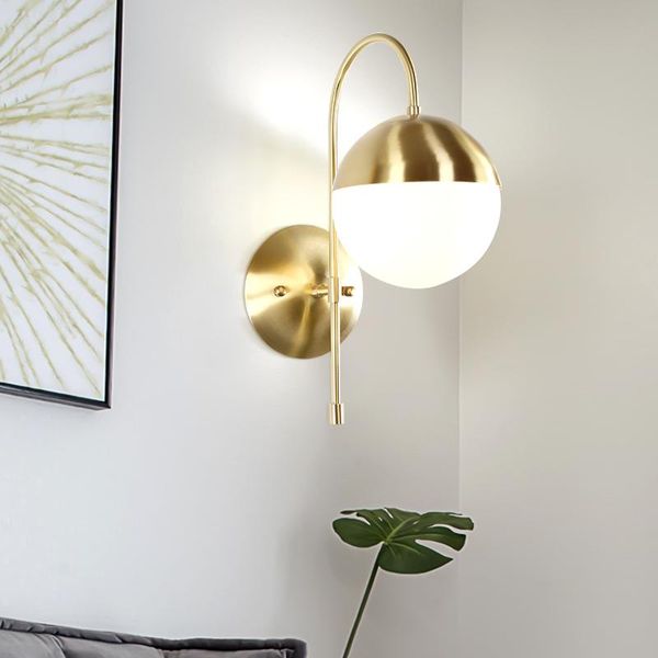 

wall lamp nordic bedroom bedside simple modern aisle corridor el golden background creative led