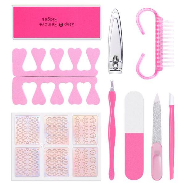 

manicure pedicure sticker set professional nail file sturdy cutter art kits