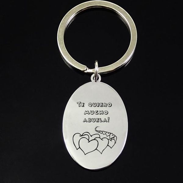 

keychains "te quiero mucho abuela" oval keychain llavero keyring jewelry gift for grandma drop yp7170, Silver