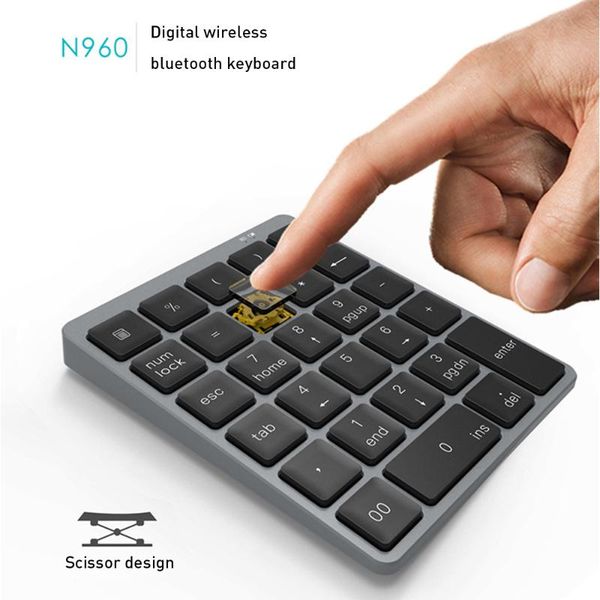 

keyboards n960 bluetooth numeric keypad aluminum alloy wireless 28 keys utral slim accounting number keyboard for lapdesktop