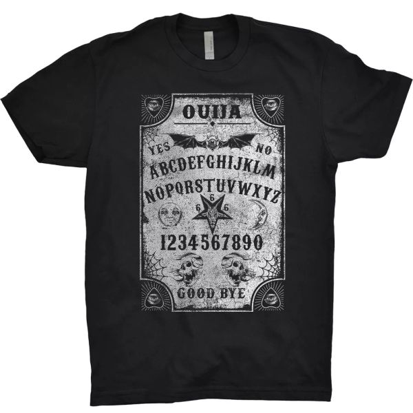

ouija t shirt ghost spirit talking board demonology paranormal palmistry demon, White;black