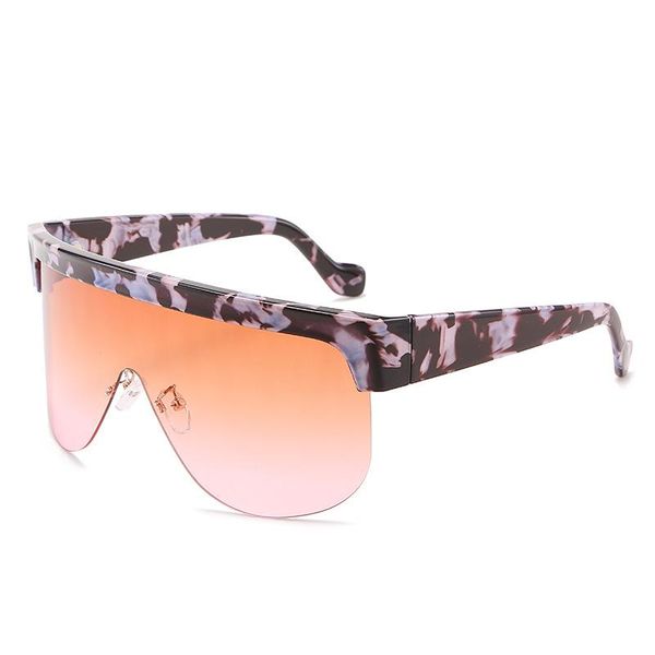 

outdoor eyewear fashion oversized square sunglasses men women vintage metal big frame semi-rimless one lens sun glasses uv400