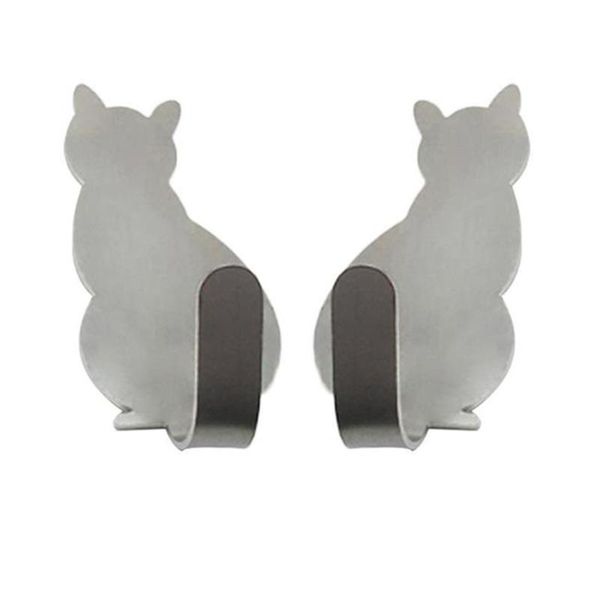 

hooks & rails cloth hanger cat tail holder organizer decoration self adhesive hook stainless steel durable