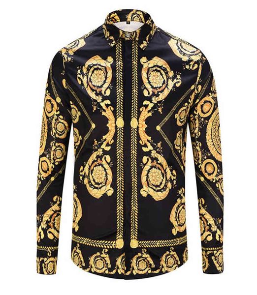 

polos flower royal style mens fashion 100% cotton long sleeve shirt, White