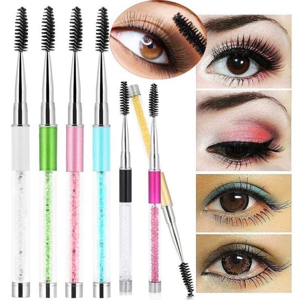 

makeup brushes 6 colors extension eyelash eyebrow mascara wands spiral rhinestone applicator spoolers eyes cosmetic comb tools