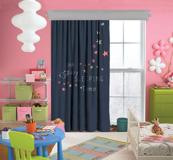 

cipcici baby sleeping curtain kids living room child woman elite plain dark blue girl & drapes