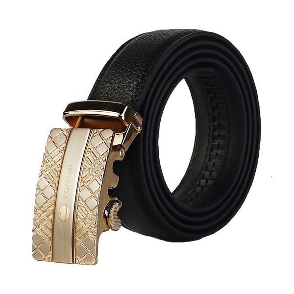 

men's two-layer cow leather automatic belt buckle, simple buckle, Black;brown