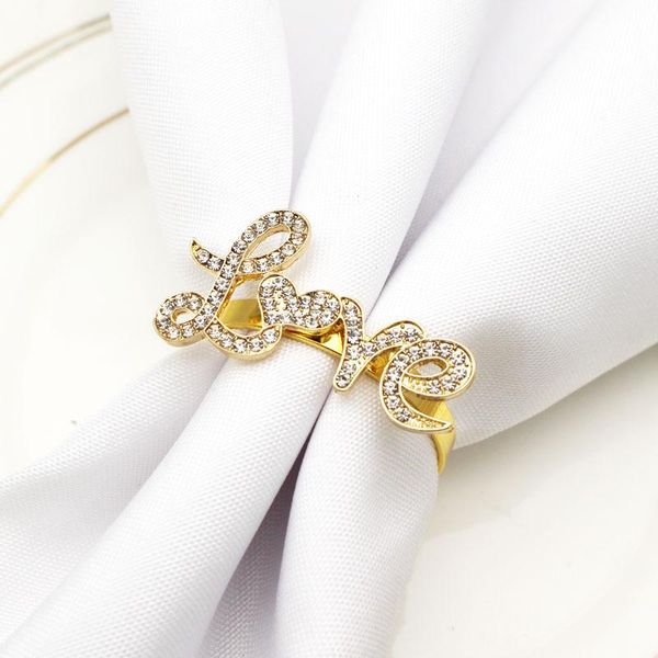 

napkin rings 10pcs valentine's day ring love letter diamond button metal cloth