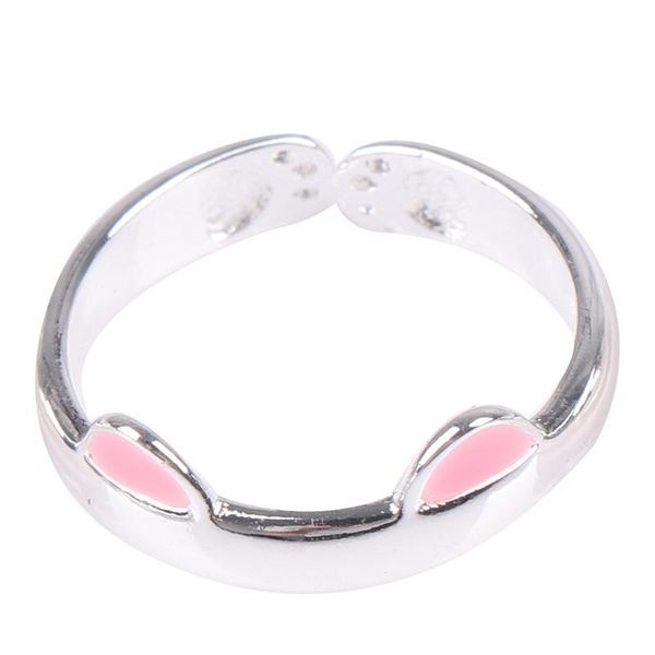

cluster rings cute cat ear animal finger ring design color fashion jewelry for women young girl child gifts adjustable, Golden;silver