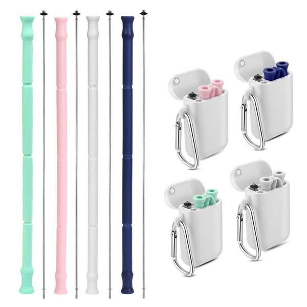

drinking straws idealhouse reusable silicone collapsible environmental protection color tasteless food-grade