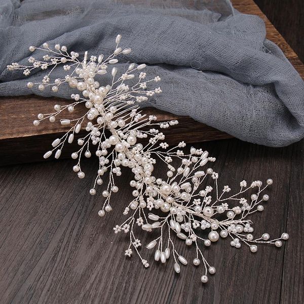 

hair clips & barrettes pearl comb accessories for women wedding headband headpieces woman, Golden;silver