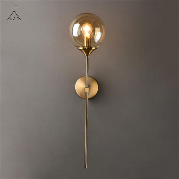 

modern clear/amber/smoke grey/white glass wall lamp bedside sconce living room light e14 led warm nordic