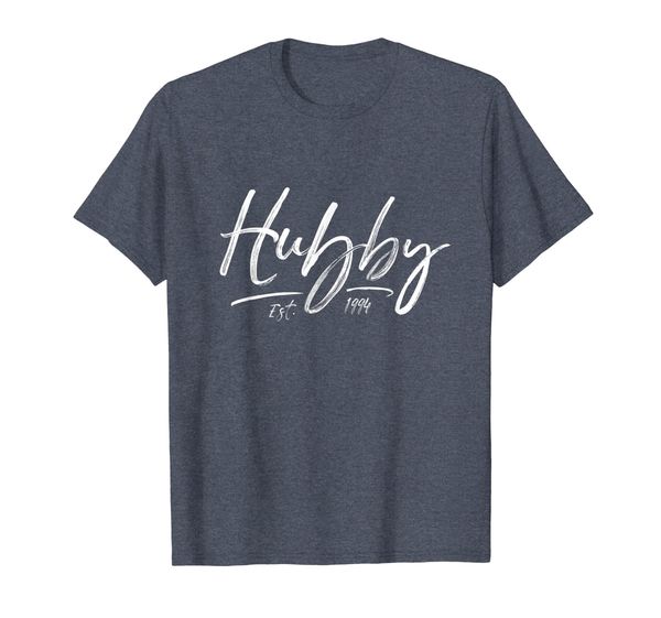 

hubby est 1994 25th year anniversary t-shirt, White;black