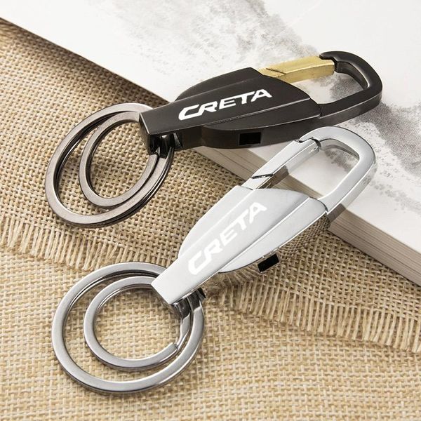 

keychains personalized lettering car keychain key ring waist hanged holder for hyundai creta ix25 2021 accessories, Silver
