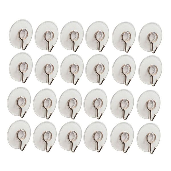 

hooks & rails 24pcs vacuum suction cup transparent pvc wall heavy-duty hangers for bathroom kitchen