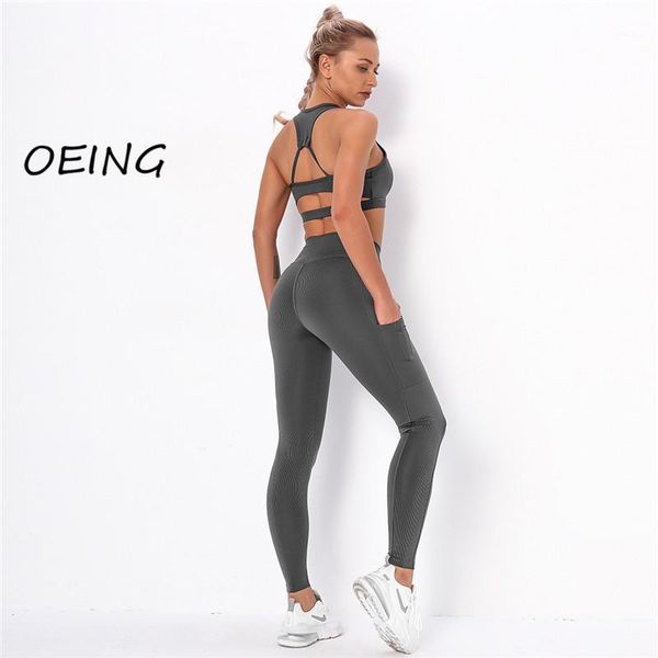 

yoga outfit entgoing pants with pocket workout clothes for women gym set