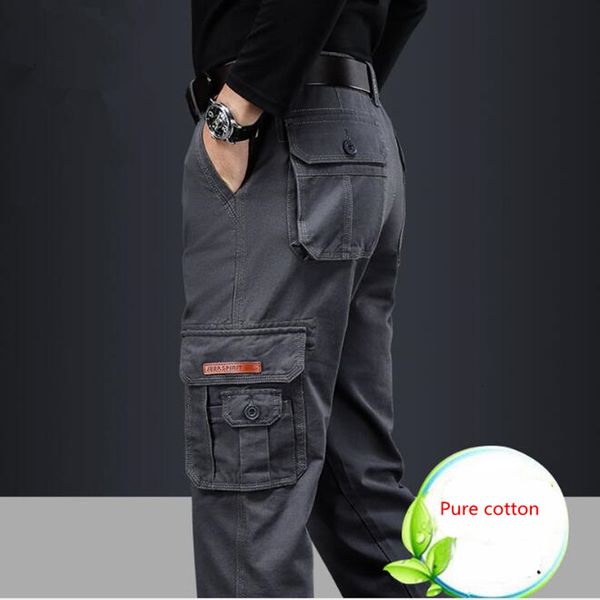 

men's pants casual pants multi pocket tactical military men's wear,, Black