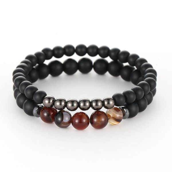 

beaded, strands niuyitid 2pcs/set trendy 8mm black stone bracelet vintage men charm beads bracelets jewelry for women price drop ship