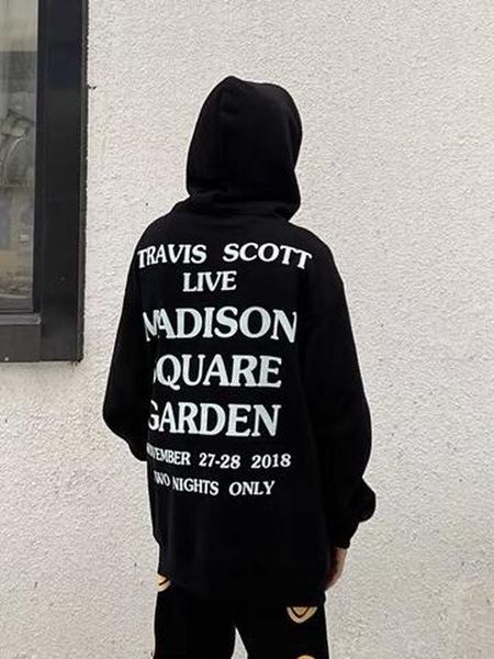 

men's hoodies & sweatshirts 22ss letter printing on the back travis scohoodies men women eu size 100% cotton cactus jack pullover high, Black