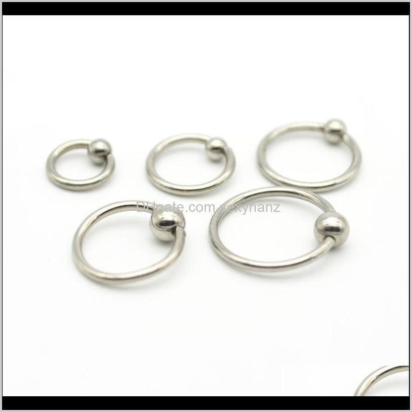 

& studs body jewelry drop delivery 2021 bcr nose ring labret lip stud earring tragus nipple closure captive rings 16g surgical steel 4mm bal, Silver