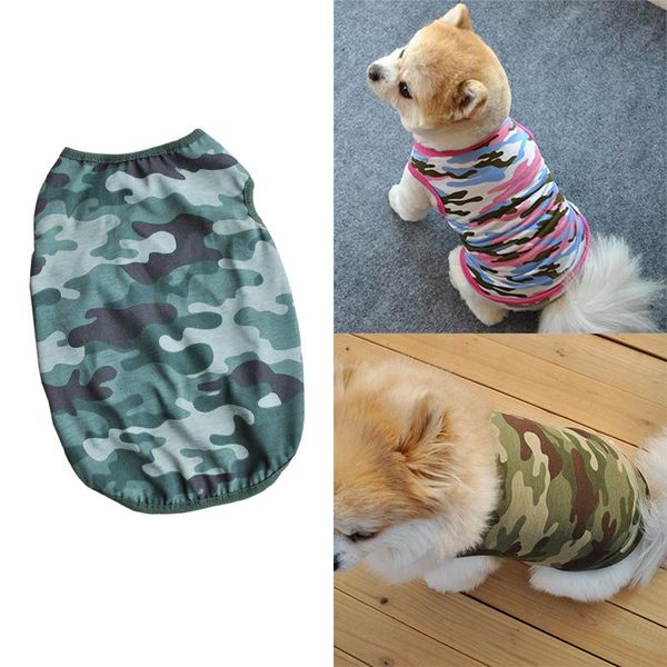 

dog apparel pet clothes vest summer camouflage army t shirt for small cotton sportswear puppy cat costume goods tools