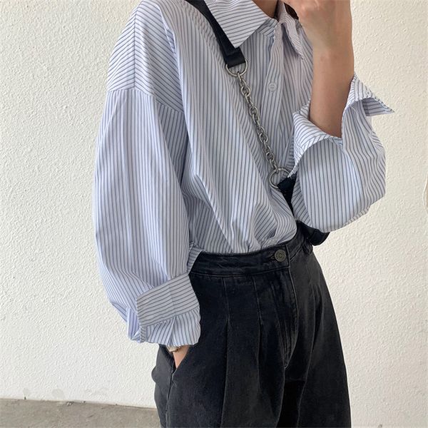 

basic striped fashion elegant ol women blouses plus size long sleeve office lady shirts casual blusas 210421, White