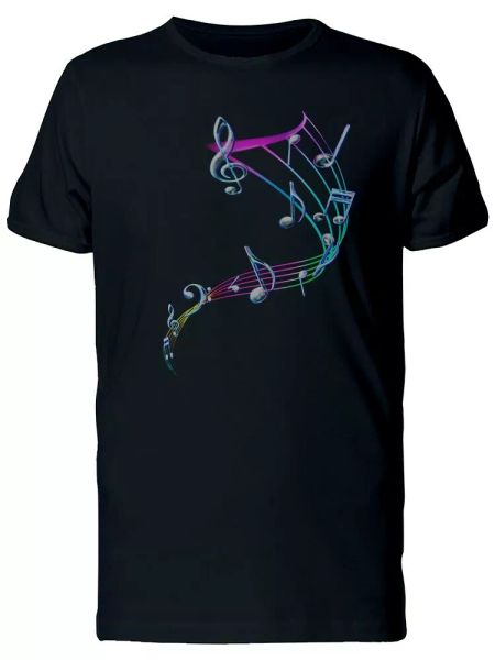 

colorful musical notes men's tee -image by shutterstock, White;black
