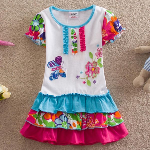

clothing sets neat new baby girl clothes college style girls dresses embroidered kids short sleeve dress s66306 q3em, White