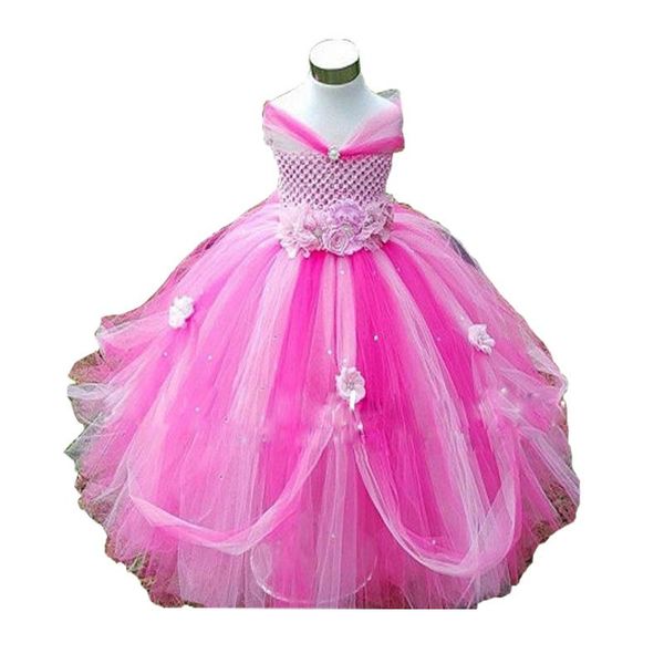 

girl's dresses flower girls tutu dress for birthday party appliques elegant princess ball gown boutique 2-10y 4 colors, Red;yellow