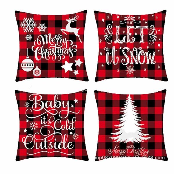 

pillow case christmas home decoration office sofa cushion pillowcase decorative printed cover decor supplies friends diy