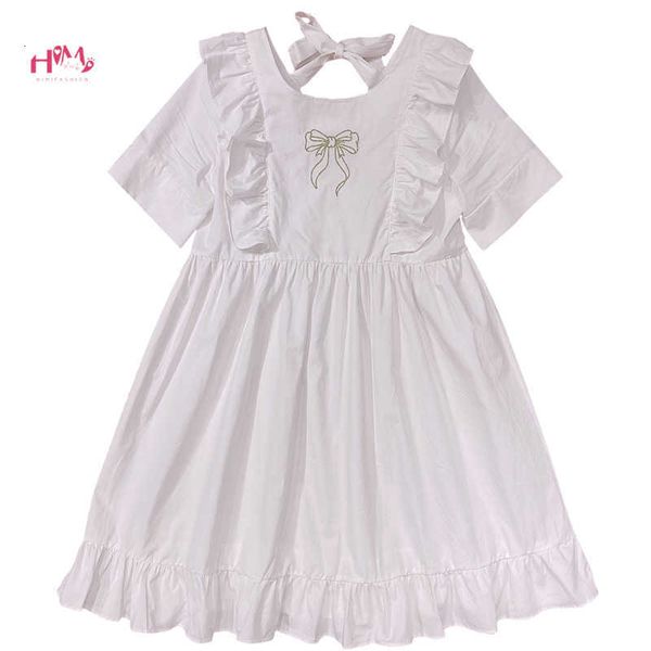 

party dresses summer cute lolita vintage dress girls white japan kawaii casual bandage embroidery ruffle short sleeve princess taf, White;black