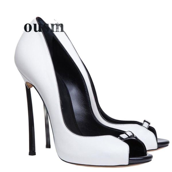

dress shoes est shallow peep toe thin high heel black and white fashion summer autumn women pumps test