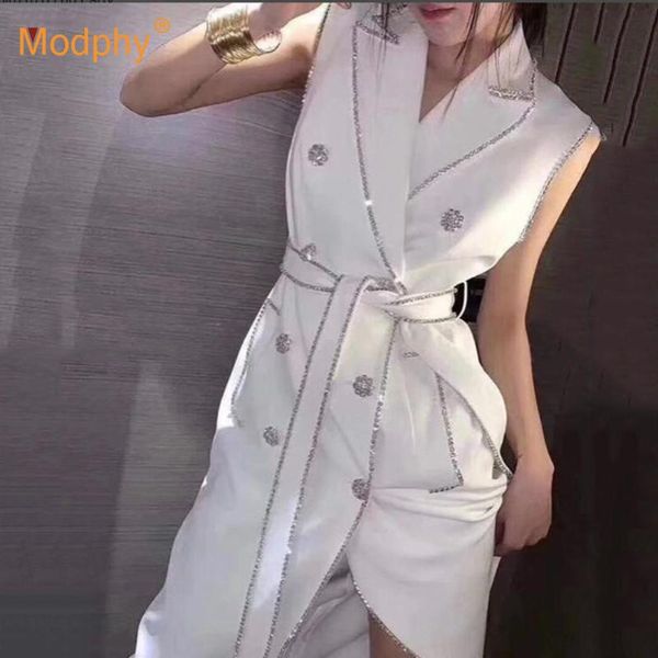 

women's vests vest for women sleeveless jacket coat elegant long blazer work ladies office vintage slim suit waistcoat female 2021, Black;white