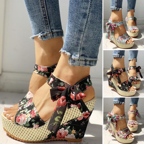 

sandals women's ladies platform wedges heel women ankle strap gladiator shoes woman high heels sandalias mujer 2021, Black