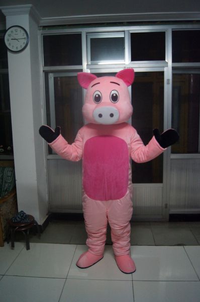 Echtes Bild Schwein Puppe Maskottchen Kostüm Kostüm für Halloween Karneval Party Unterstützung Anpassung