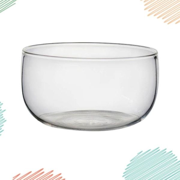 

glass salad bowl transparent heatproof fruits dessert storage for home store (300ml) bowls