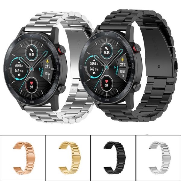 

watch bands for huawei honor magic 2 46mm 42mm gt gt2 stainless steel band strap metal replacement bracelet 20mm 22mm, Black;brown
