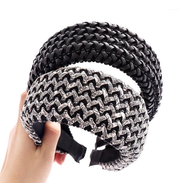 

christmas gift vintage leather braided bezel hair band women headband girls accessories haar clips opaska do wlosow1