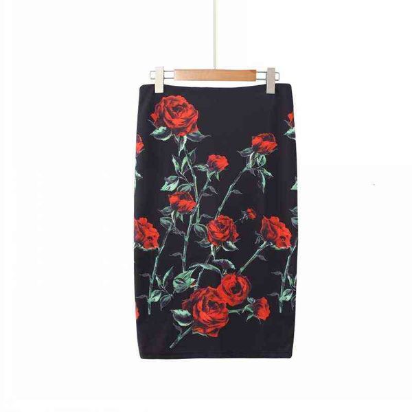 

skirts half women's short one-step skirt digital printing hip wrap skirt, Black
