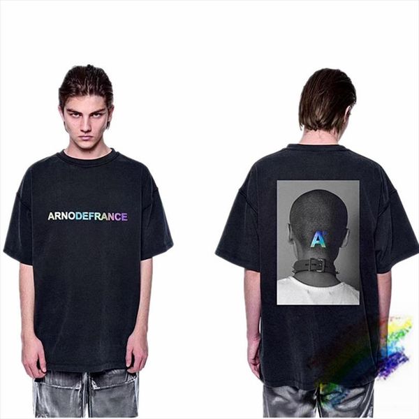 

vintage adf collection arnodefrance mens t shirt 1:1 loose streetwear, White;black