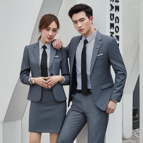 

two piece dress suit men's and women's same business three, White