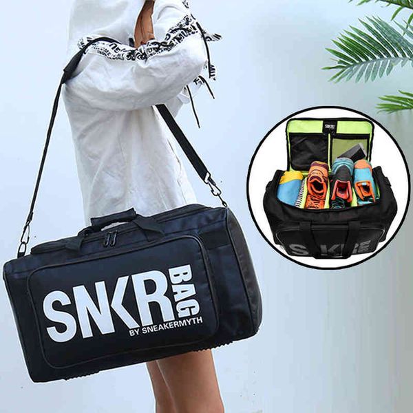 Grande scomparto multiplo Sport Training Borse da palestra Uomo Sneaker Borsa da palestra Scarpe Imballaggio Cube Organizer Borsa a tracolla impermeabile SNKR Y1227