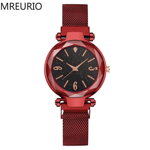 

women watch fashion elegant starry sky dial lazy alloy magnetic band quartz wrist watches for ladies casual reloj gifts wristwatches, Slivery;brown