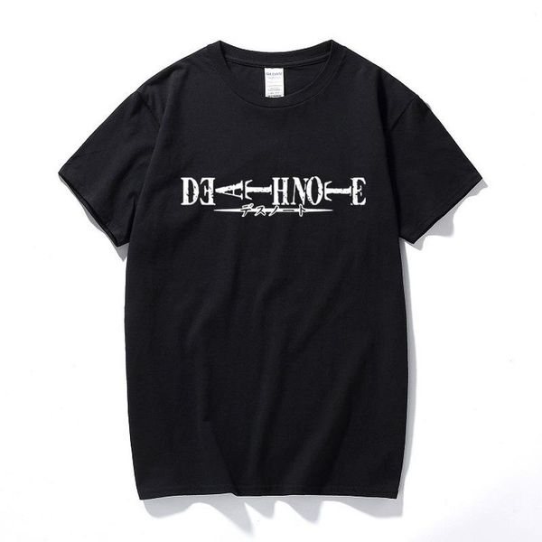 

men's t-shirts summer 100% cotton death note print t-shirt casual short sleeve t shirt japanese anime fashion clothes plus size o-neck, White;black
