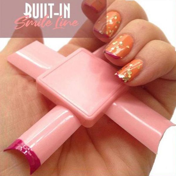 

nail art kits pro french tips model trimmer guide for acrylic nails 1-8 sizes w/concave/heart shaped manicure cutter tool