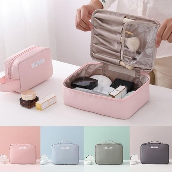 

womens fashion makeup bag cosmetic case storage handle travel organizer bags artist kit beauty & cases